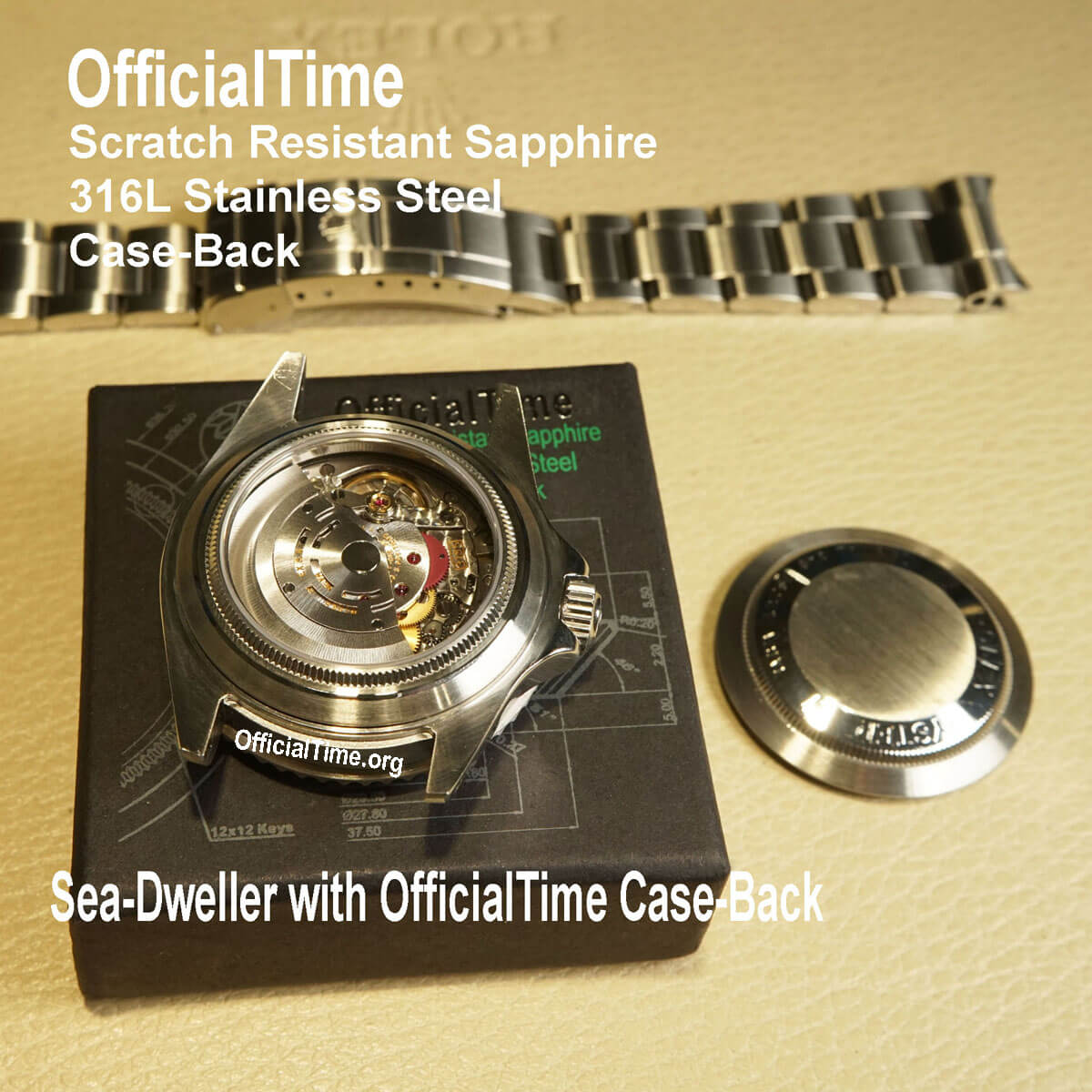 OfficialTime Case Back for Rolex Sea-Dweller